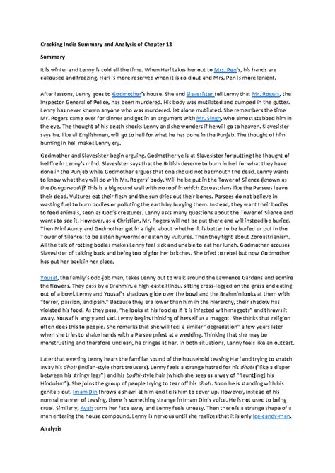 Cracking India Chapter 22 Summary and Analysis .